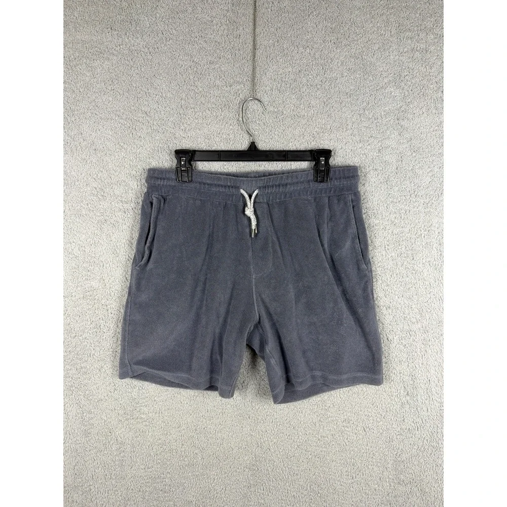 FAHERTY Cabana Towel Terry Sweat Shorts Size L Eastern Storm